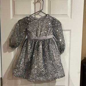 Kensie Girl Silver Sequin Party Dress